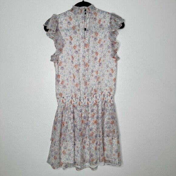 1. State Size S White, Purple & Orange Print Polyester Short Sleeve Dress - Picture 5 of 8